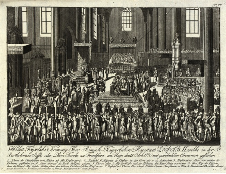 Johann Hieronymus Löschenkohl, Coronation of Leopold II in the Bartholomew Church on 9 October 1790 in Frankfurt, Wien Museum Inv.-Nr. 179059/2, CC0